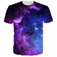 Summer 3D Universe Starry Sky Pattern Men's T-shirt