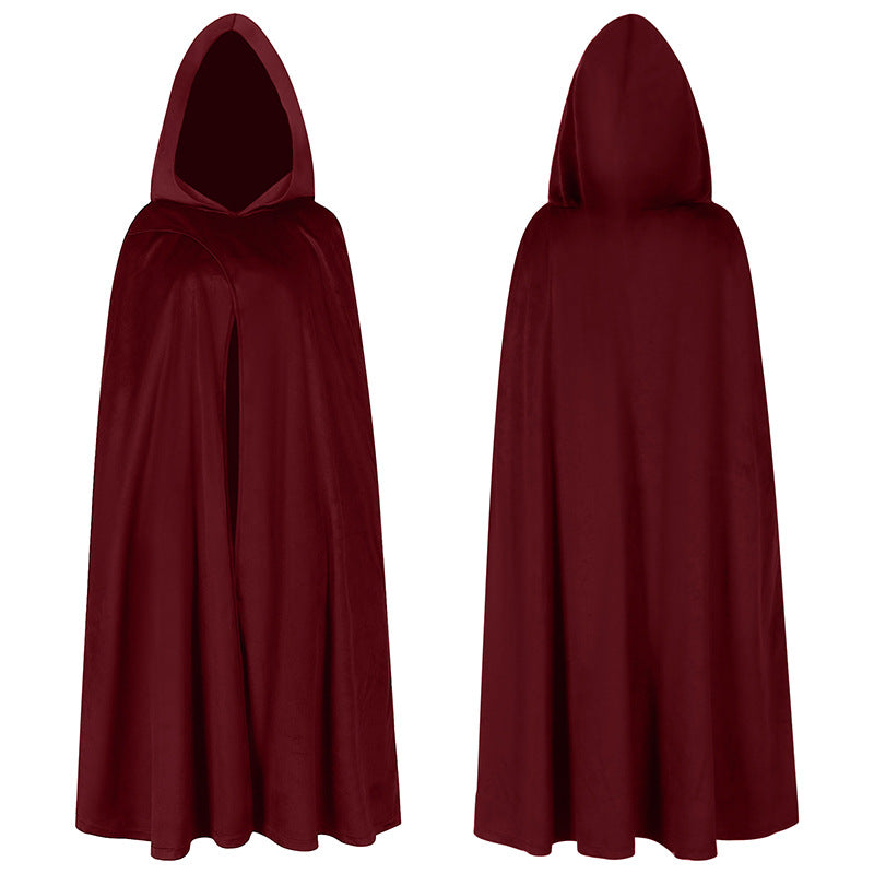 Men's Medieval Halloween Party Multi Color Hooded Cape