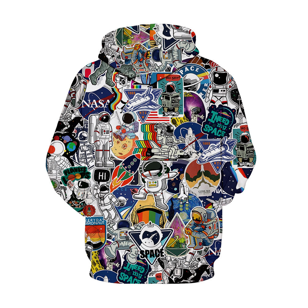 Unisex Pouring Milk Starry Sky Digital Print Hoodie