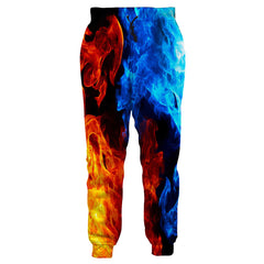 Men's Flame Smoke Digital Printed Casual Drawstring Pants