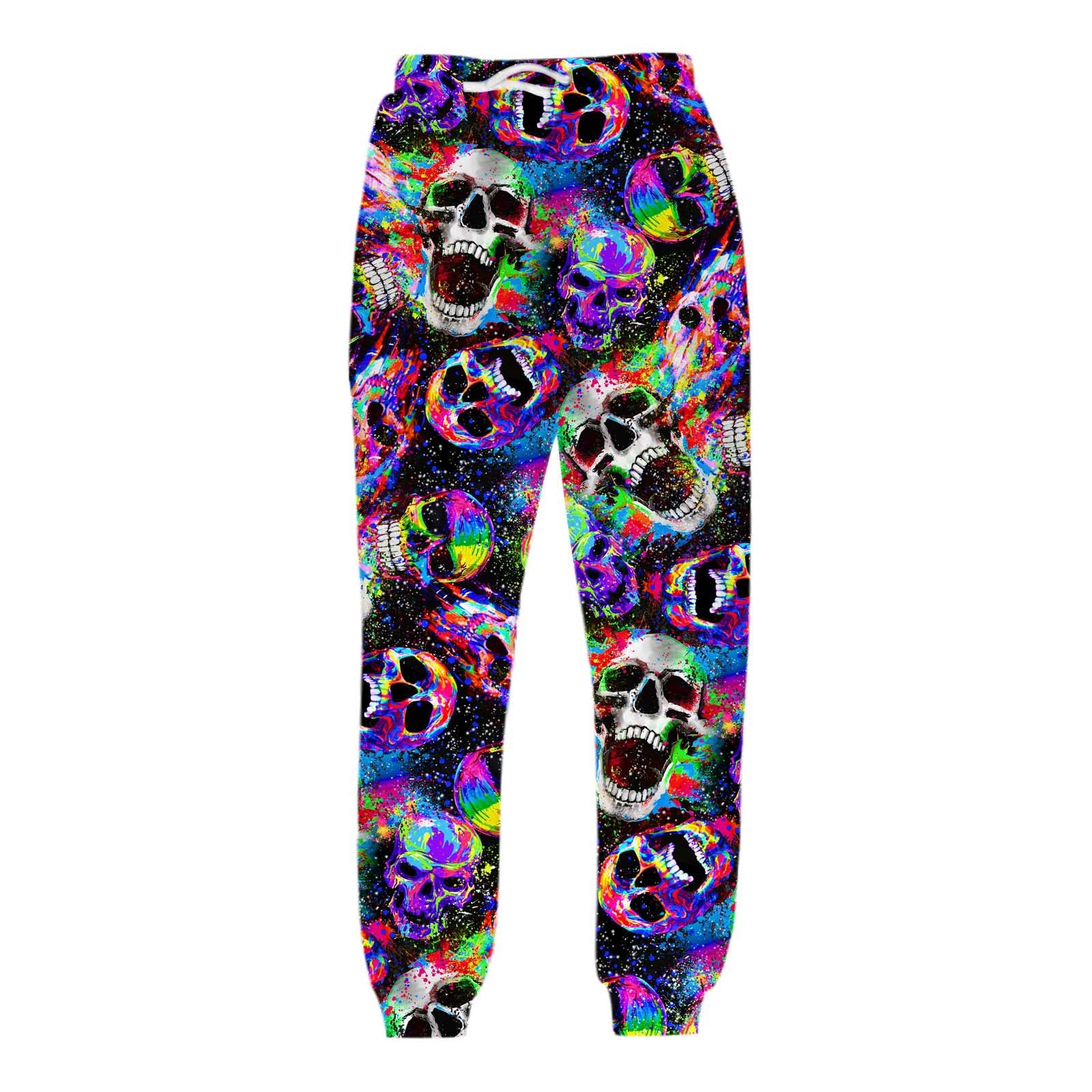 Men's Flame Skeleton 3D Printed Loose Pants