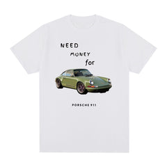 Men's Vintage Need Money for Print Cotton T-shirt