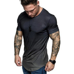 Men's Gradient Color Washed Short Sleeved T-shirt