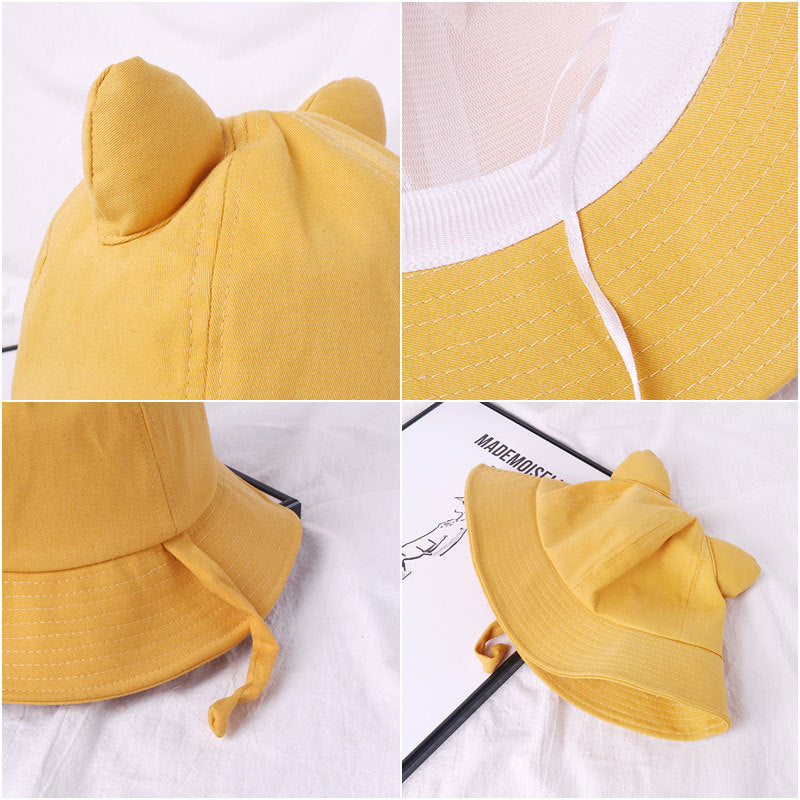 Cute Cat Ears Tail Versatile Fisherman's Hat