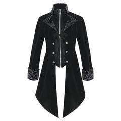 Vintage Men's Medieval Zip Up Mid Length Coat