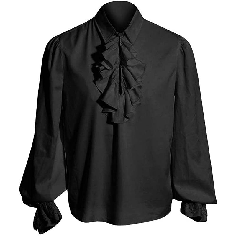 Vampire Style Renaissance Steampunk Ruffled Medieval Shirt