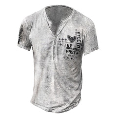 Men's Oversized Cross Print Casual Collarless T-shirt