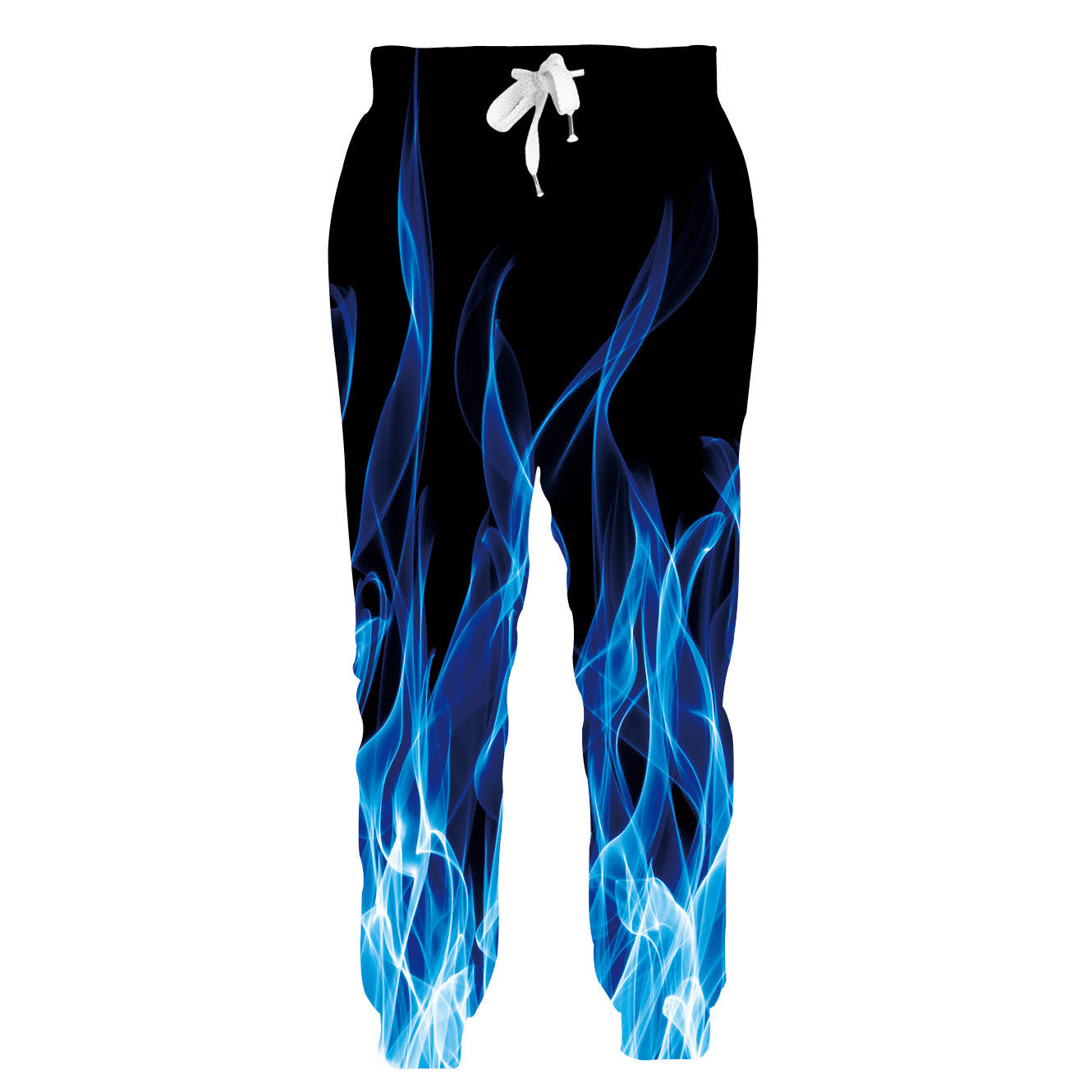 Men's Flame Smoke Digital Printed Casual Drawstring Pants