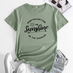 Women's Be The Sunshine Letter Printed T-shirt