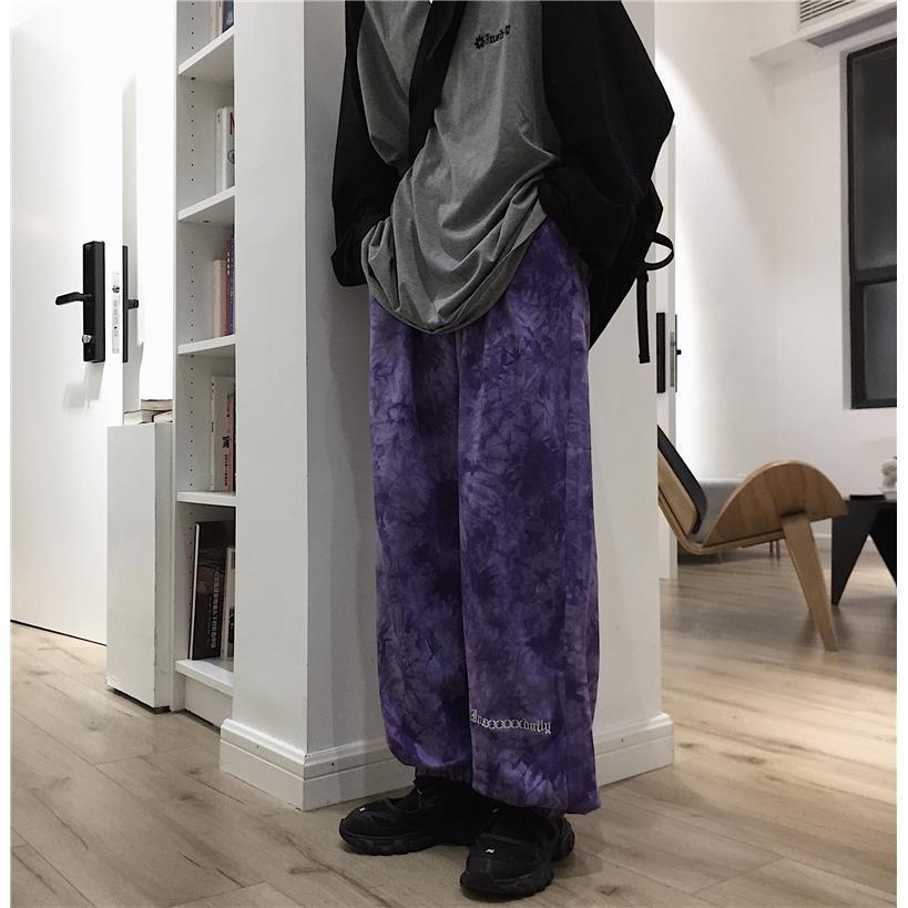 Unisex Korean Style Hip-hop Tie-dyed Loose Sweatpants