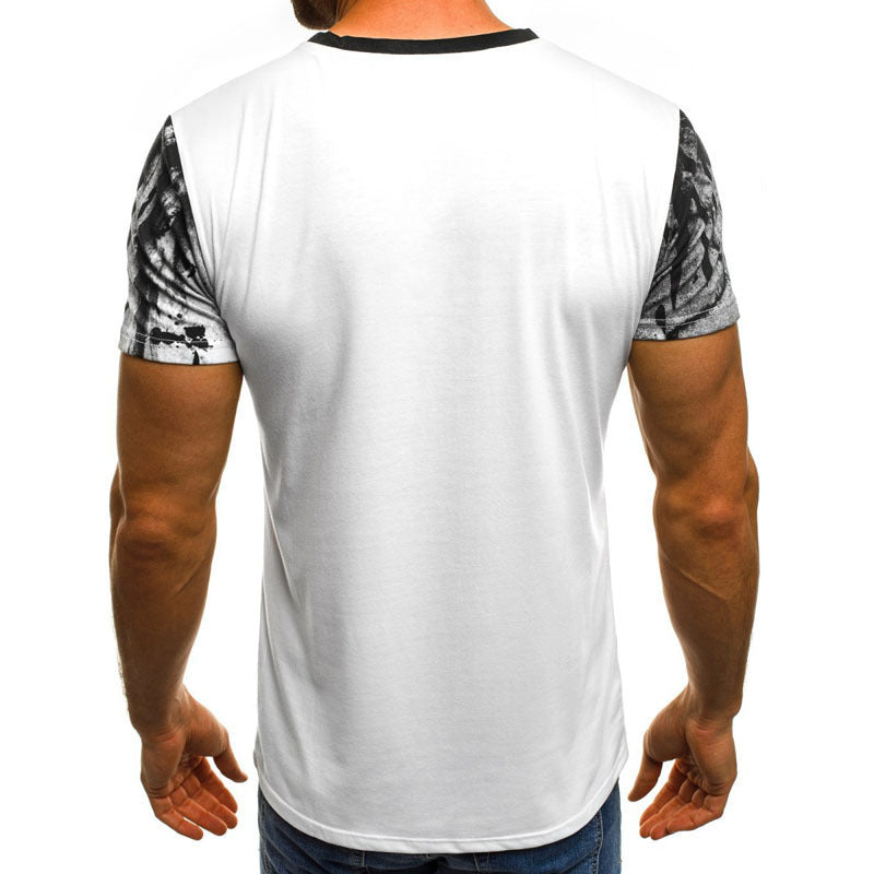 Men's Fashion Sports Fitness Camo Short Sleeved T-shirt