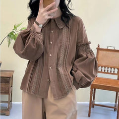 Women's Fresh Lantern Sleeves Loose Long sleeved Shirt