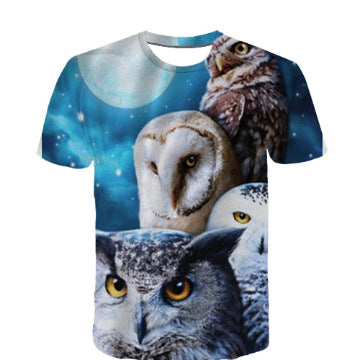 Unisex Casual Funny Cat 3D Print Short Sleeve T-shirt