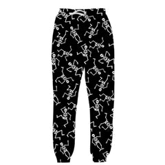 Men's Flame Skeleton 3D Printed Loose Pants