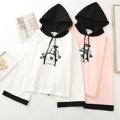 Cute Women's Panda Print Cozy Loose Hoodie