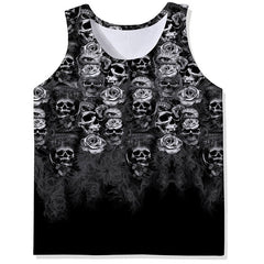 Men's Skull Digital Printed Round Neck Vest