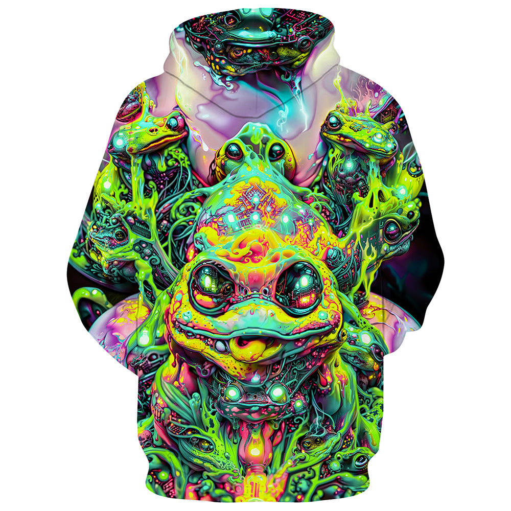 Unisex Cool Animal Digital Printed Long Sleeved Hoodie