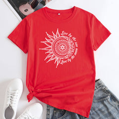 Women's Live By The Sun Letter Printed T-shirt