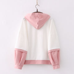 Cute Girls Spring Cartoon Rabbit Print Pullover Hoodie