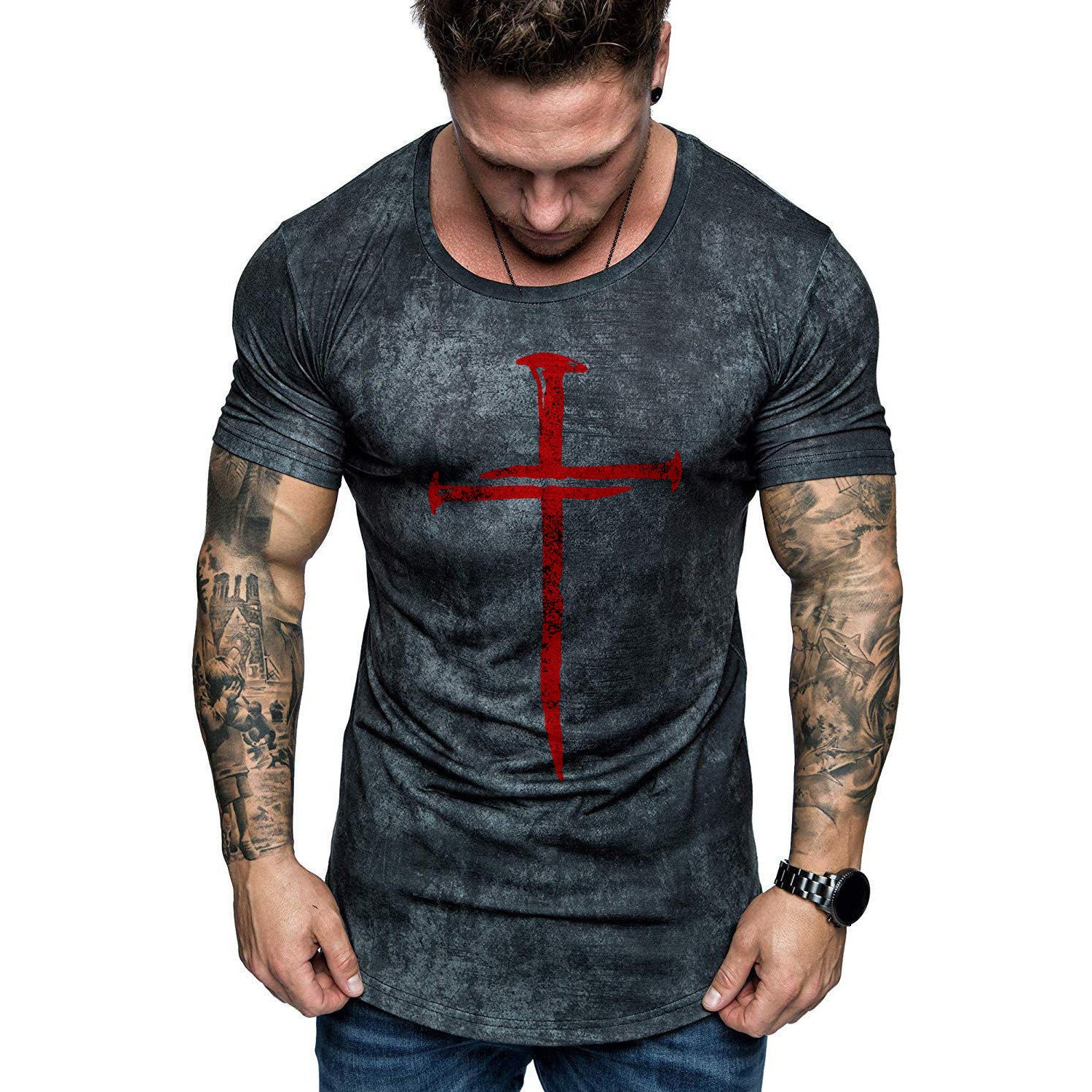 Men's 3D Fashion Sports Fitness T-shirt