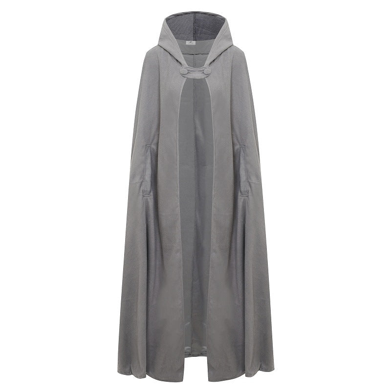 Women's Hooded Tie Up Shawl Extended Cape