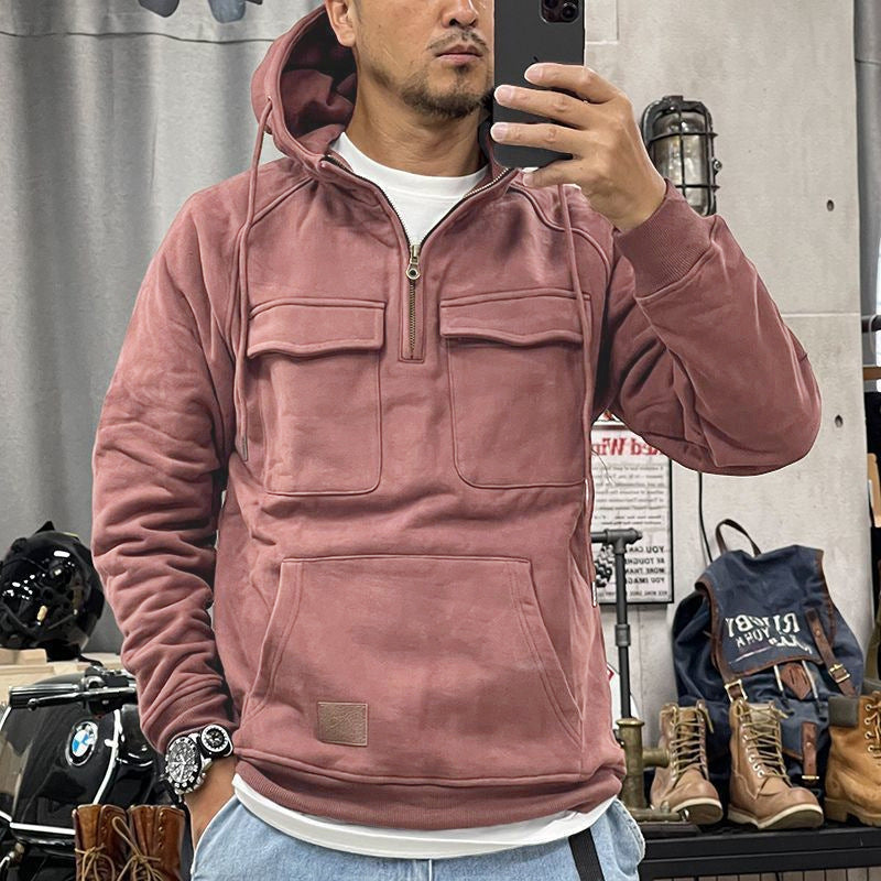 Casual Men's Solid Color Oversized Hoodie Jacket