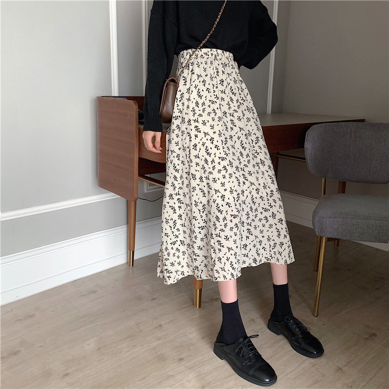 Women's Floral Print A-line Mid-length Skirt