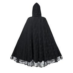 Vintage Medieval Lace Cloak Gothic Long Hooded Cape