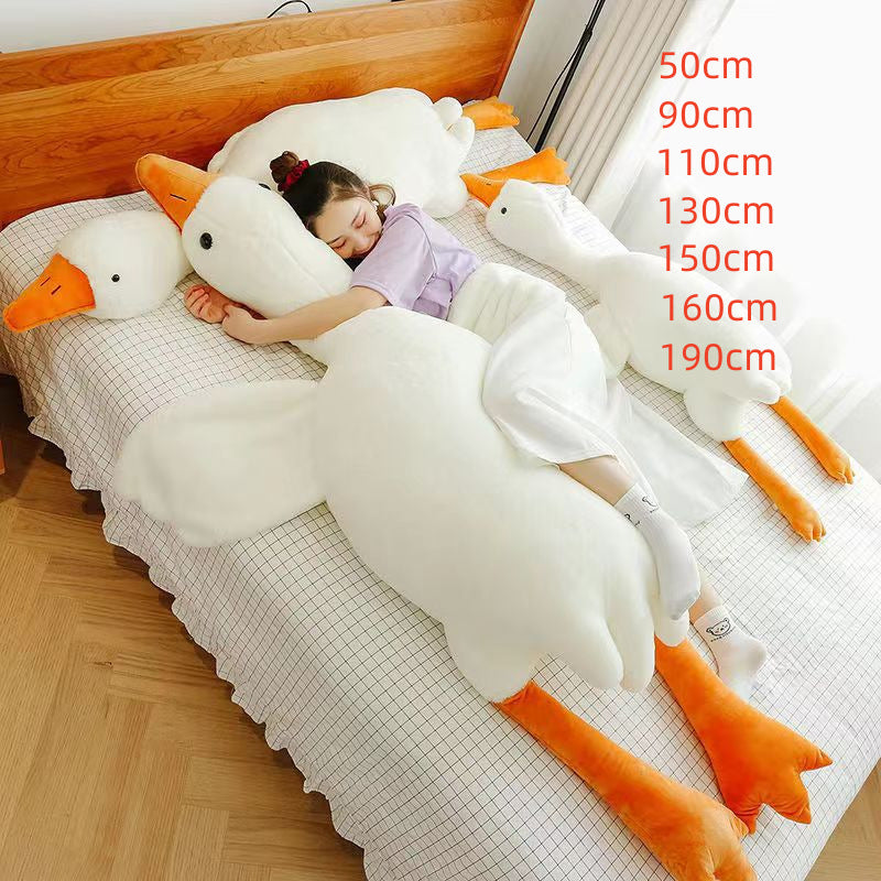 Big White Goose Sleeping Pillow Doll Plush Toy