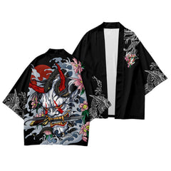 Japanese Ukiyo-e Style Creative Demon Cosplay Kimono