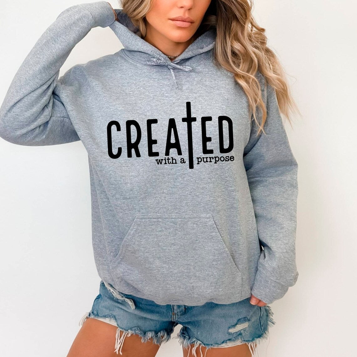 Created with A Purpose Casual Pocket Hoodie