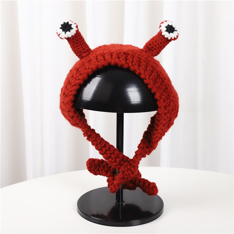 Cute Frog Knitted Hat Headwear