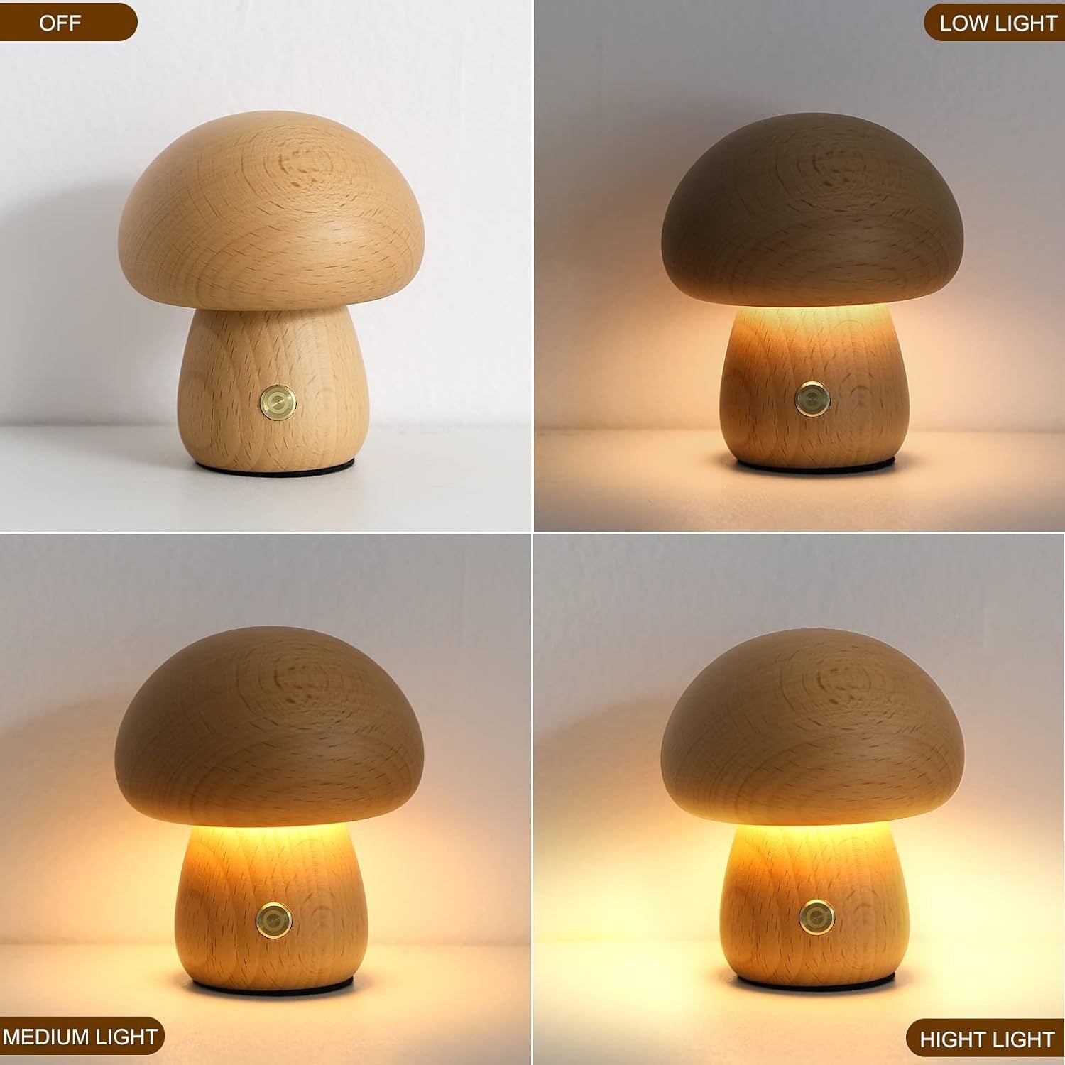 Cute Mushroom Lamp Rechargeable Portable Night Light