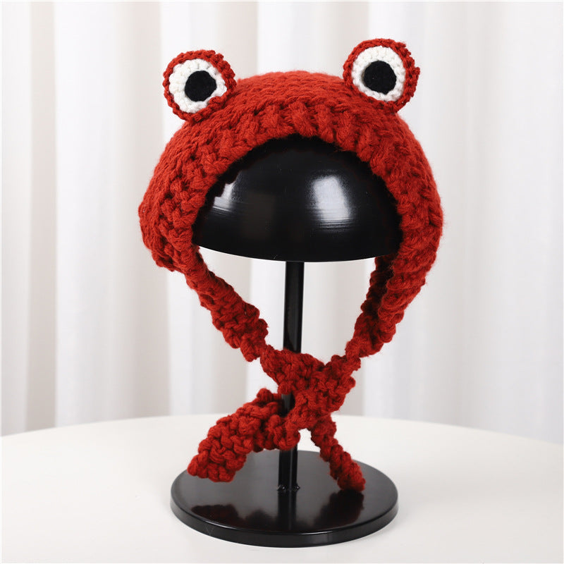 Cute Frog Knitted Hat Headwear