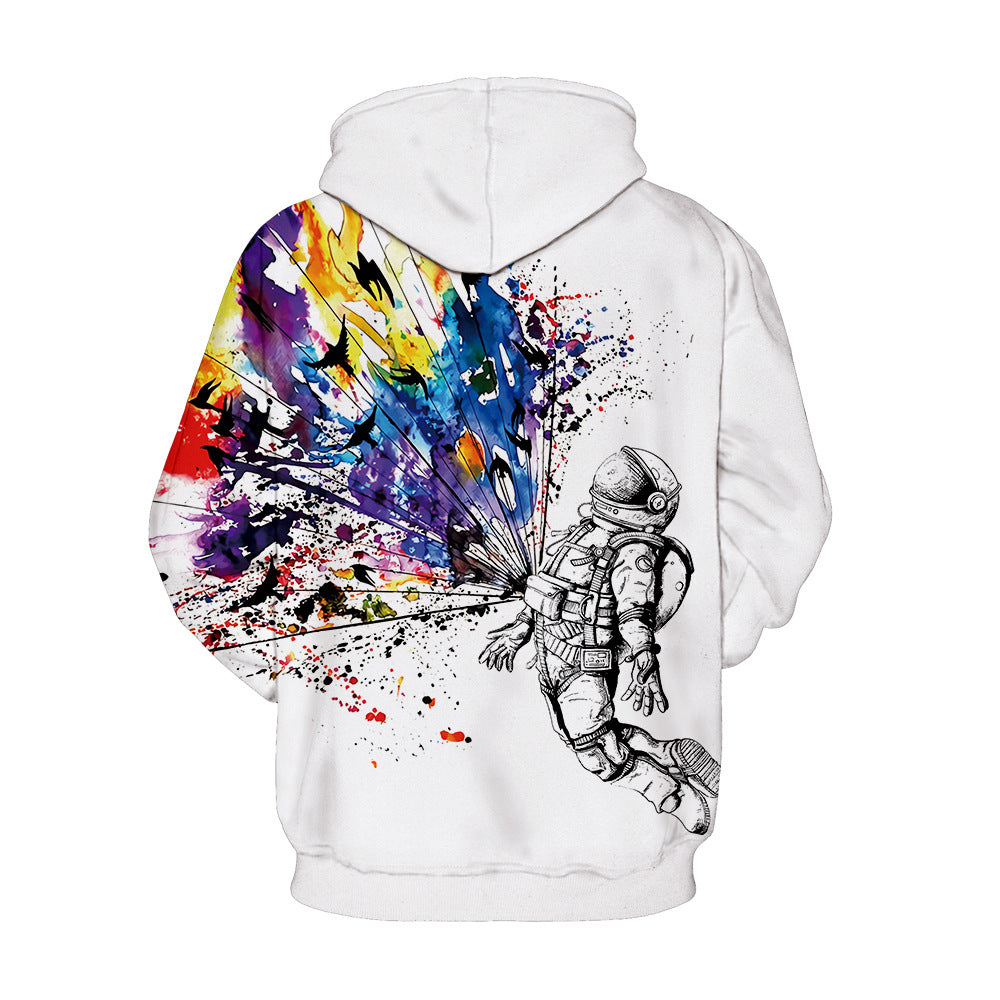 Unisex Pouring Milk Starry Sky Digital Print Hoodie