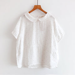 Japanese Style Doll Collar Short Sleeved Shirt