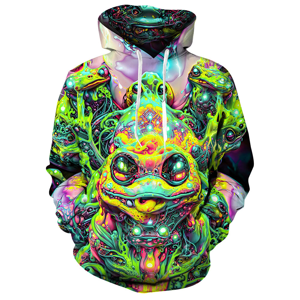 Unisex Cool Animal Digital Printed Long Sleeved Hoodie