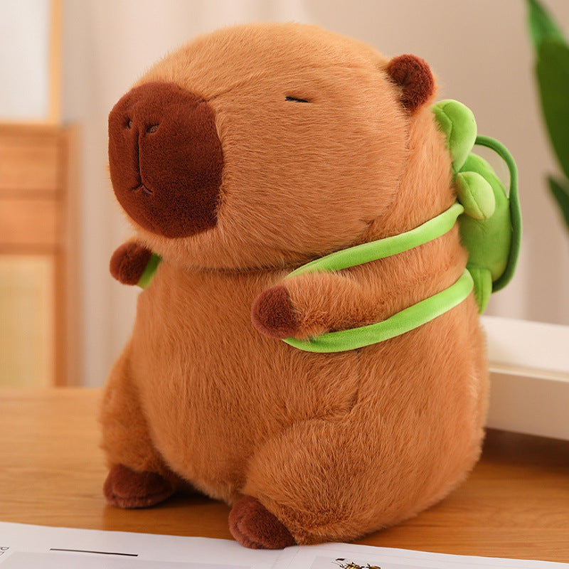 Capybara Plush Toy with Turtle Bag Pillow