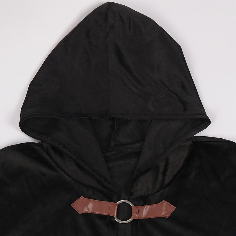 Unisex Medieval Hooded Cloak Vampire Shawl Pirate Robe