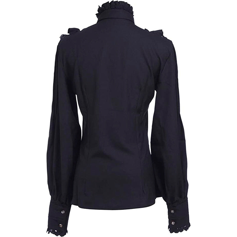 Retro Style Women's Gothic Bow-knot Long Sleeve Shirt