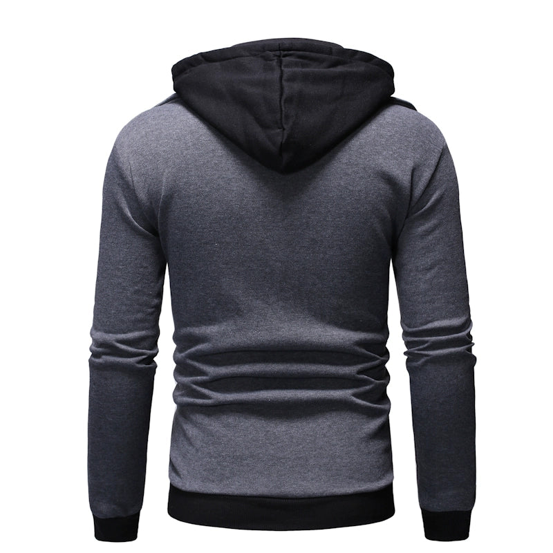 Trendy Men's Leisure Solid Color Zip Up Hoodie