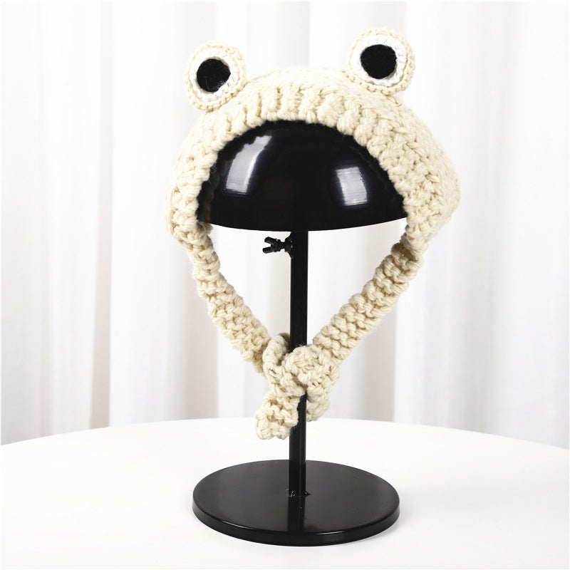 Cute Frog Knitted Hat Headwear