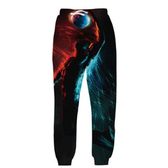 Unisex Casual Planet Digital Print Straight Leg Sweatpants