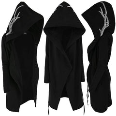 Women's Gothic Style Graphic Long Sleeve Hooded Coat