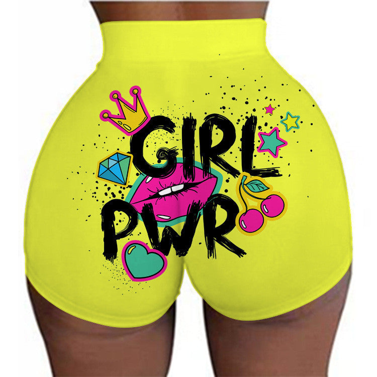 Sexy Women's Hip Wrapping 3D Printed Hot Shorts