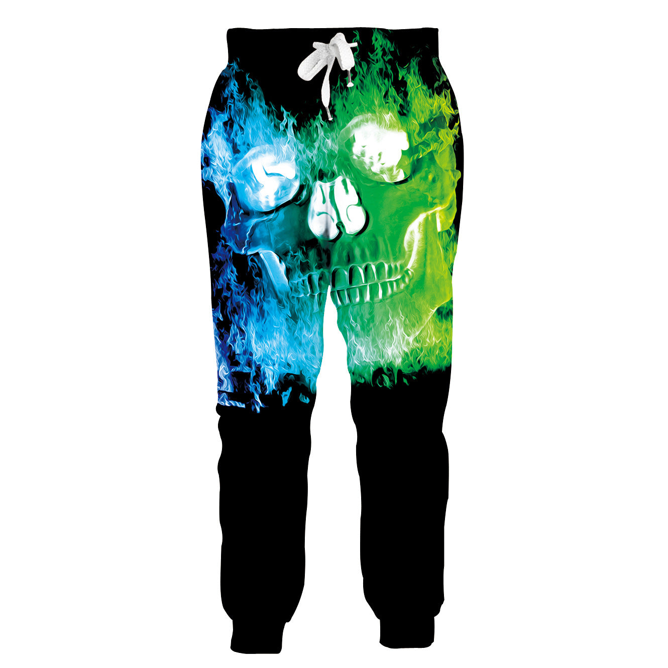 Men's Flame Skeleton 3D Printed Loose Pants