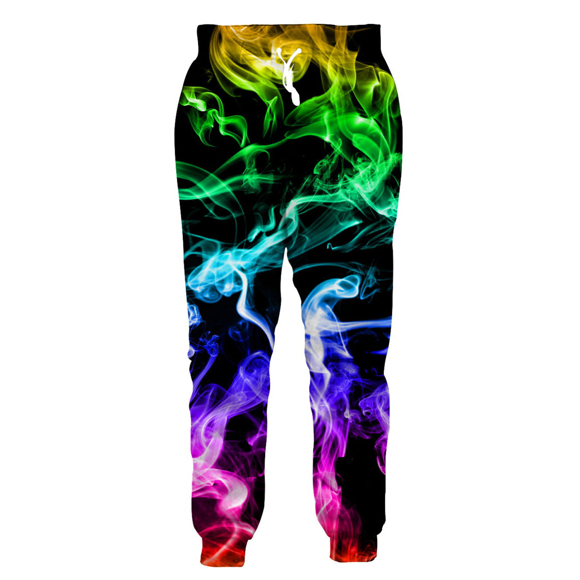 Men's Flame Smoke Digital Printed Casual Drawstring Pants