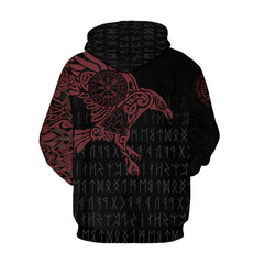 Men's Viking Style Digital Print Long-sleeved Hoodie