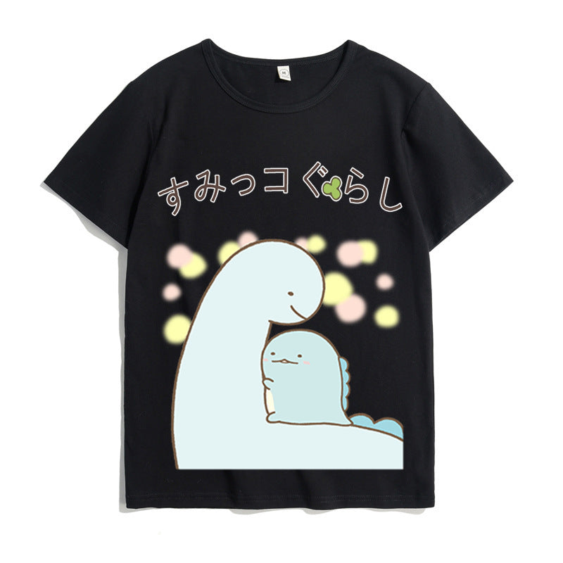 Japanese Style Kawaii White Bear Cat Penguin Printed Tee