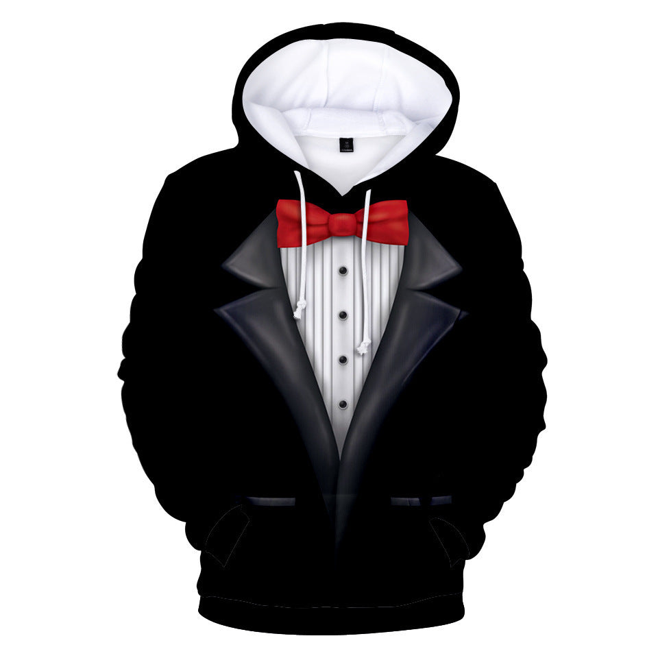 Men's Suit Cos 3D Print Pullover Casual Hoodie